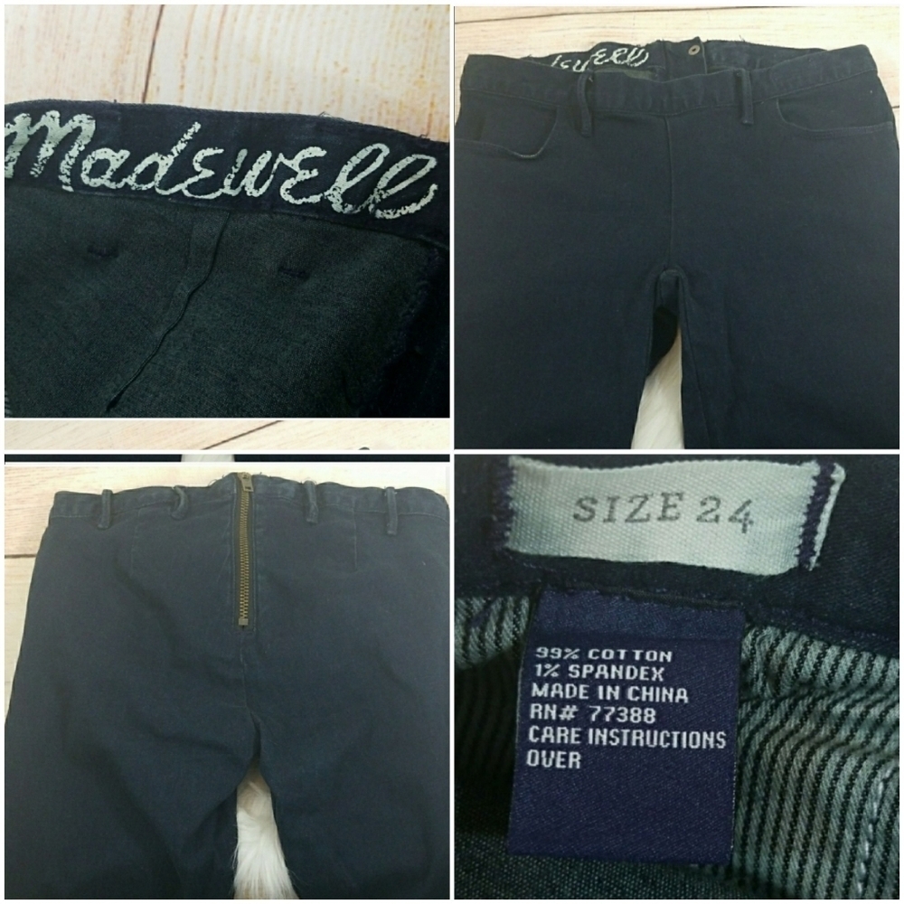 RARE Madewell backwards zip up skinny jeans sz 24